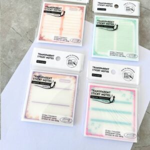 استیک نوت شفاف شاینی 7.5 * 7.5 طرح نوت حاشیه دار